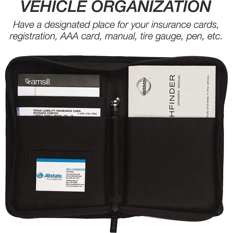 Binder Storage Box - Porte-assurance d'enregistrement de voiture en Nylon,