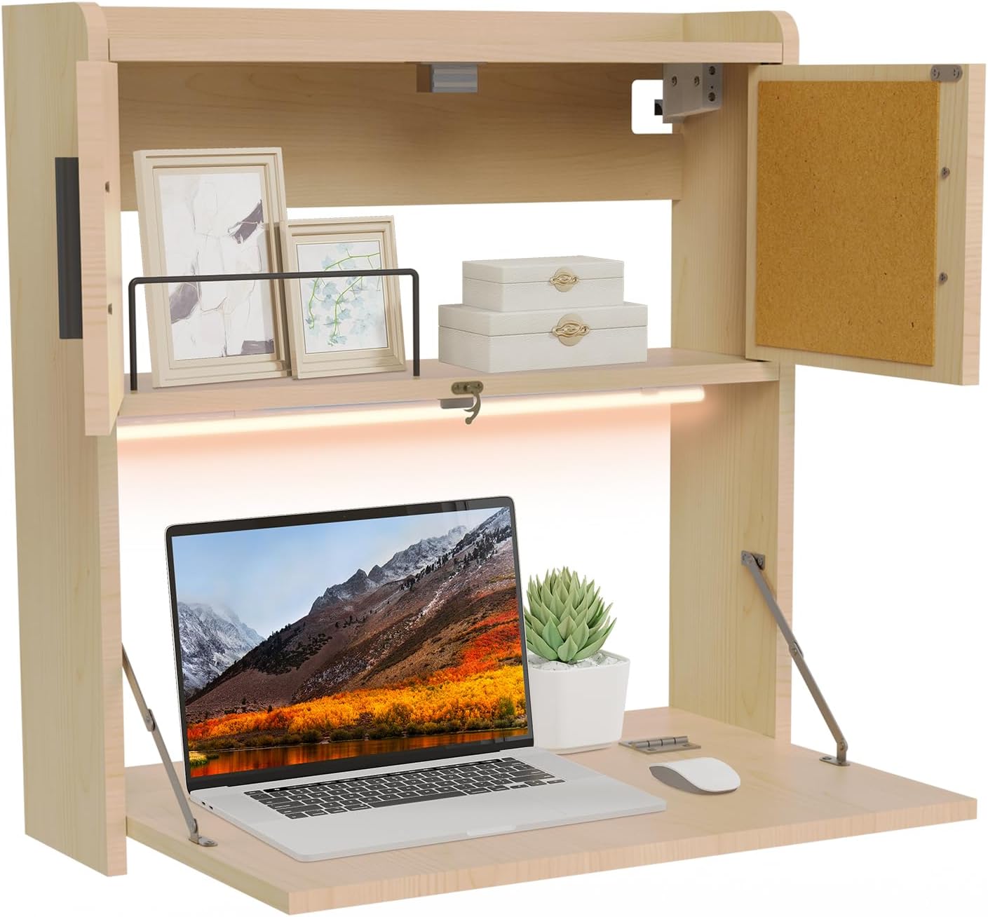 Wall Mounted Desk Fold - Bureau mural pliable ARTETHYS avec éclairage