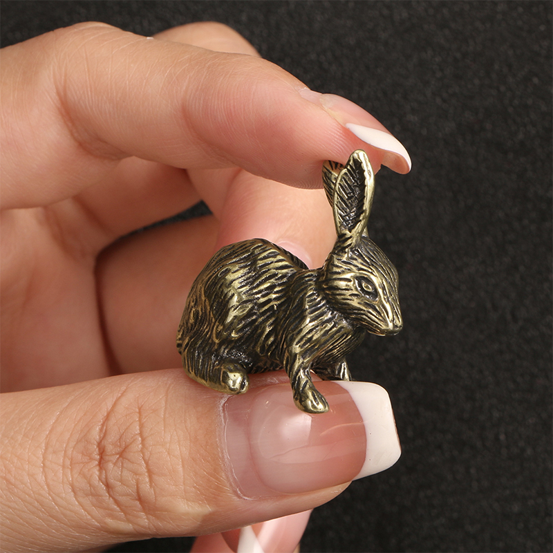 Cubicle Shelf Organizer - Statue de lapin en laiton de