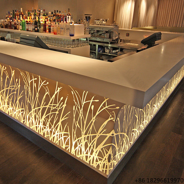 Reception Desk Counter - Comptoir de bar LED translucide pour