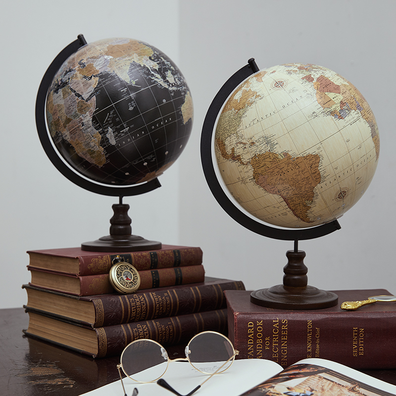 Office Furniture Equipment - Globe débareuropéen vintage, globe débaren bois,