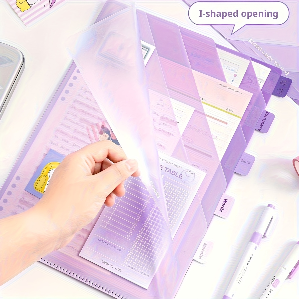 Binder Storage Box - Organisateur de bureau transparent A4 en