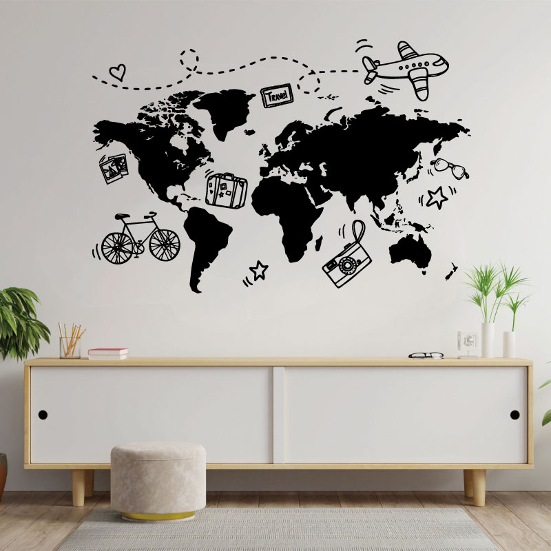 Autocollant mural de carte du  - Office Furniture To Go avis et prix
