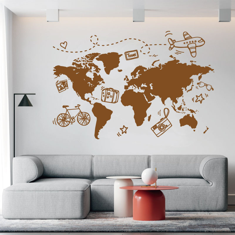 Autocollant mural de carte du  - Office Furniture To Go avis et prix