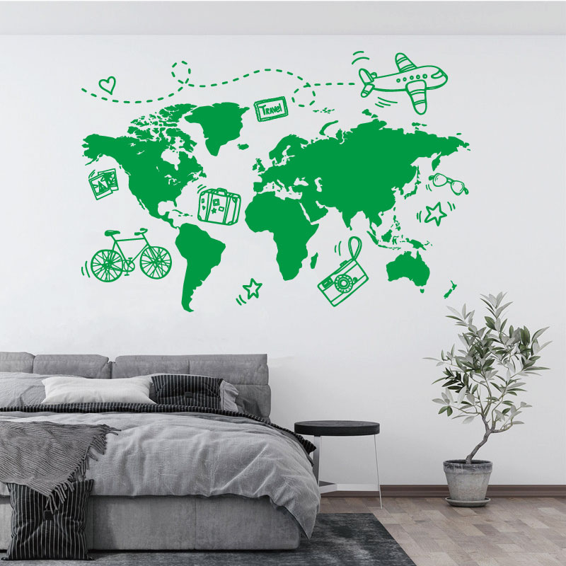 Autocollant mural de carte du  - Office Furniture To Go avis et prix