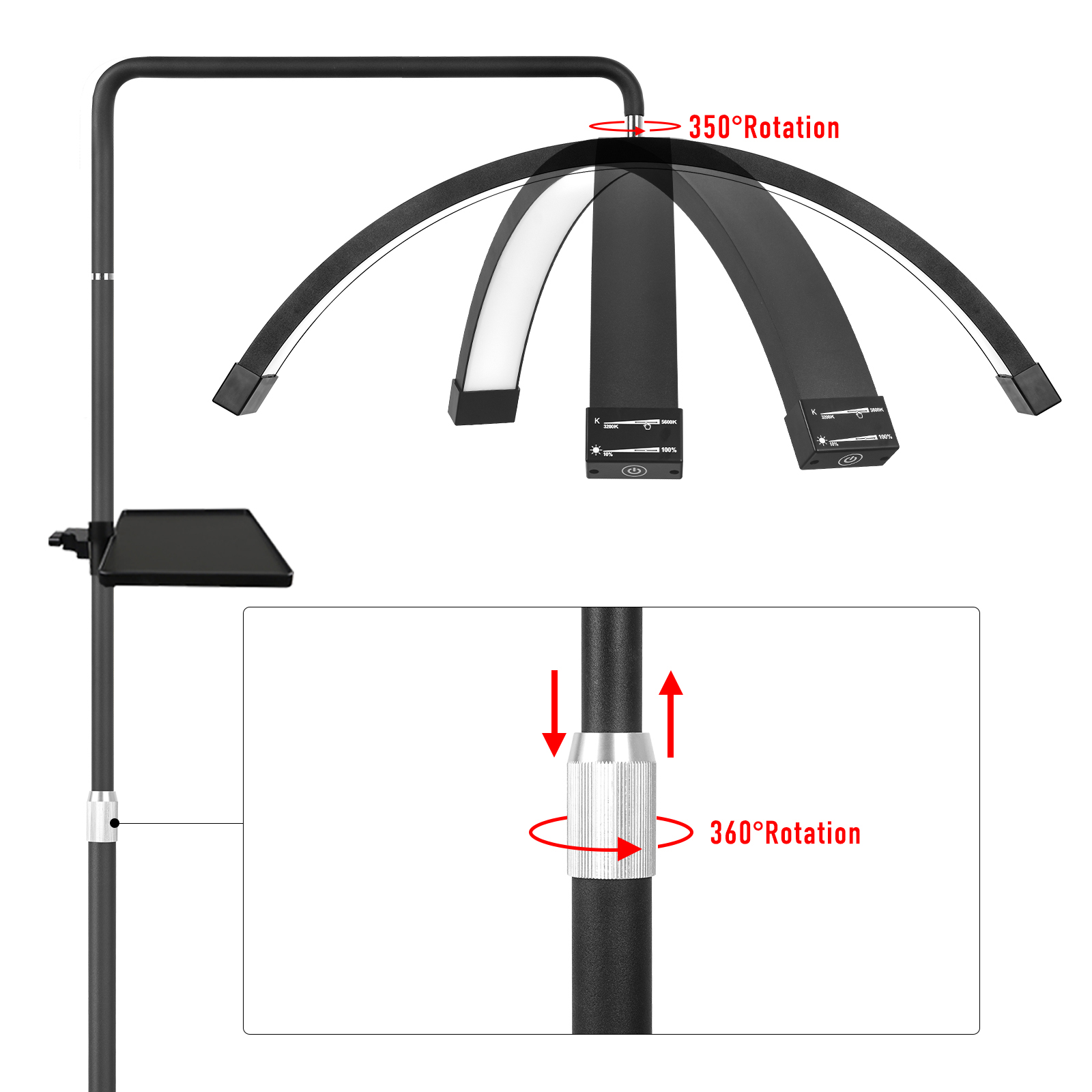 FOSOTO-Anneau lumineux LED 40W - Floor Lamp Arched avis et prix