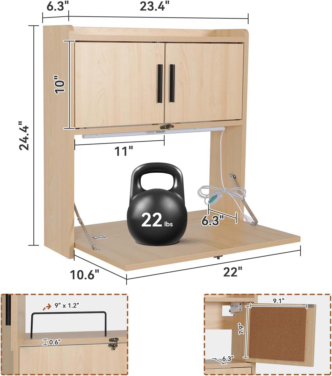 Bureau mural pliable ARTETHYS  - Wall Mounted Desk Fold avis et prix